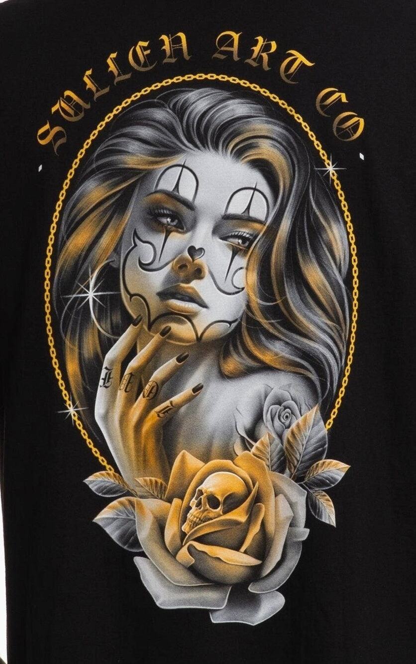Sullen Art Collective Gold Gaze 1 Ton T Shirt Mens XL Black SCM7570 NWT